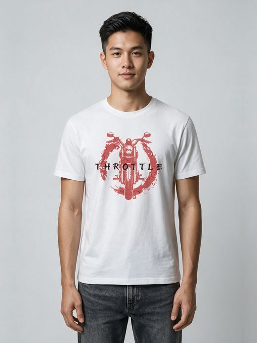 Throttle Rush T-Shirt For Men - Half Sleeve