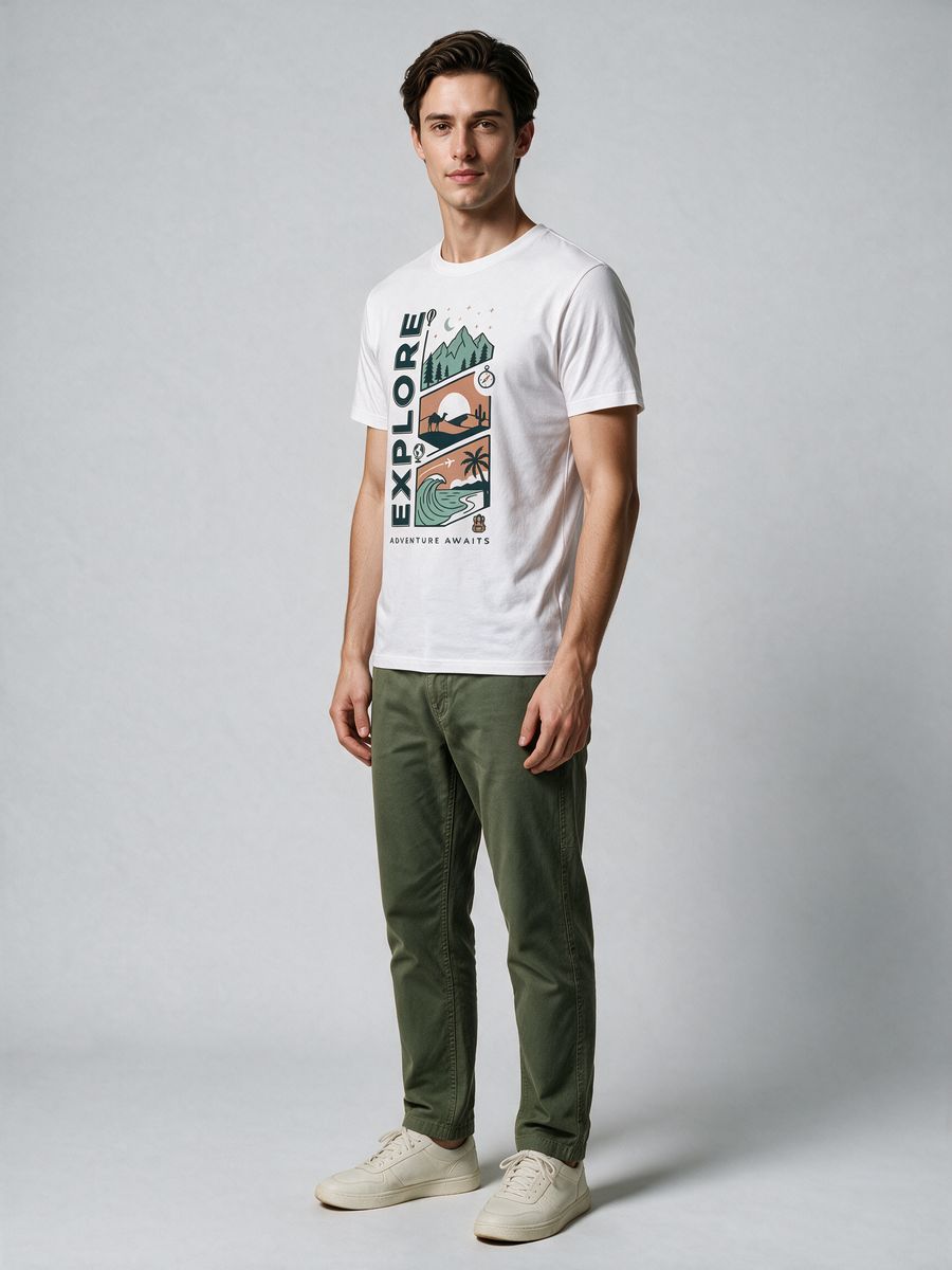 Adventure Awaits Explorer T-Shirt For Men - Half Sleeve - alternate view 4