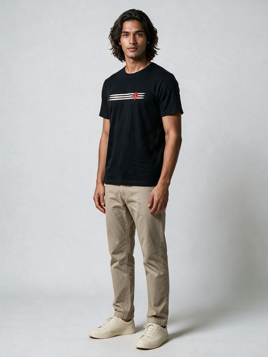 Divine Lines T-Shirt For Men - Half Sleeve - alternate view 4
