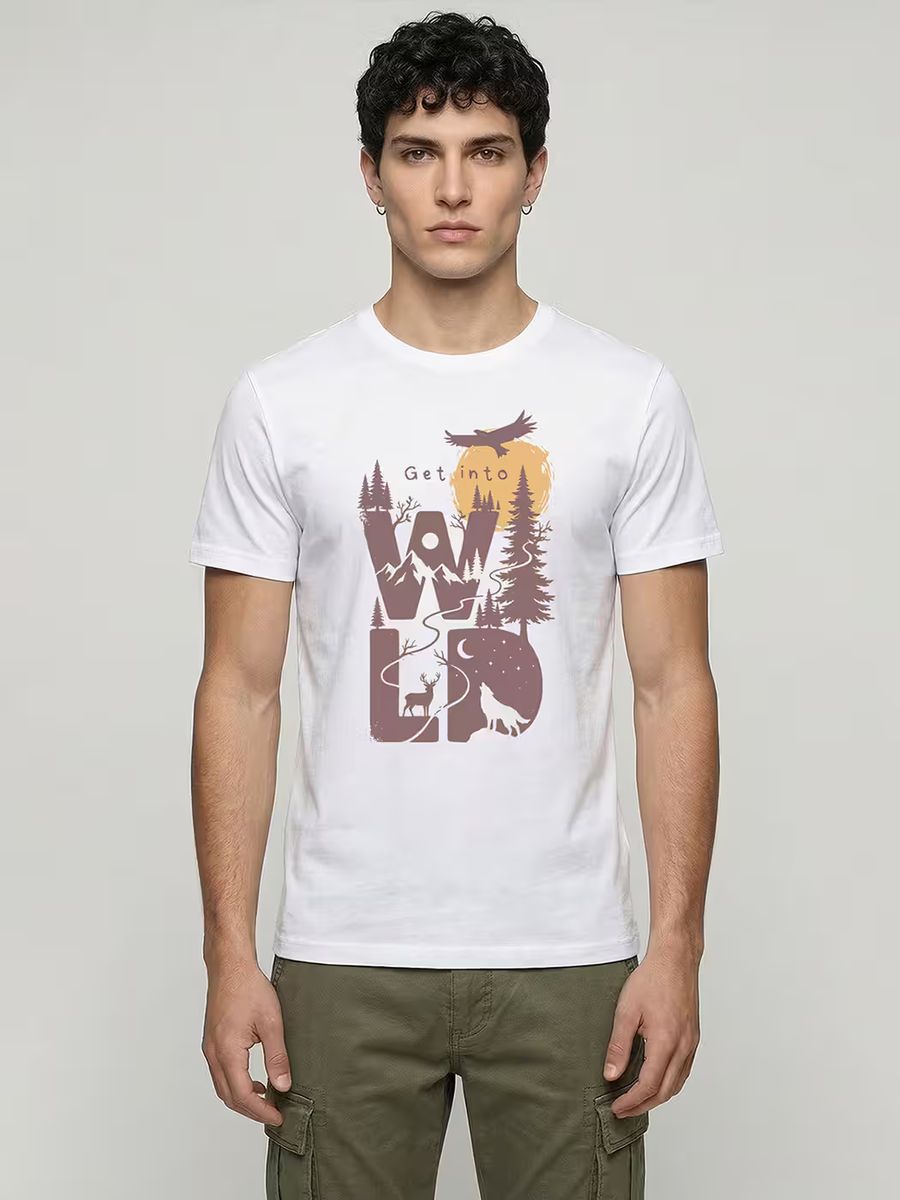 Get Into Wild T-Shirt For Men - Half Sleeve
