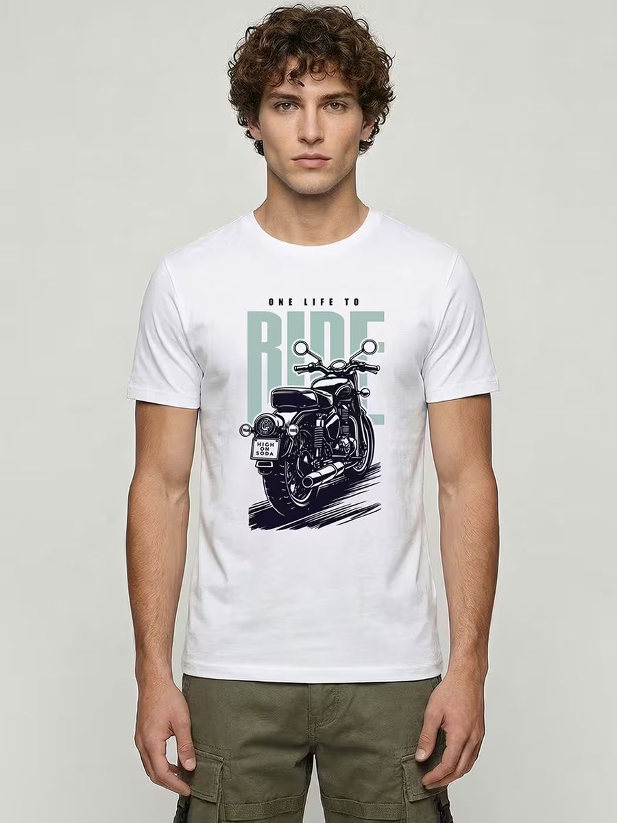 One Life To Ride T-Shirt For Men - Half Sleeve