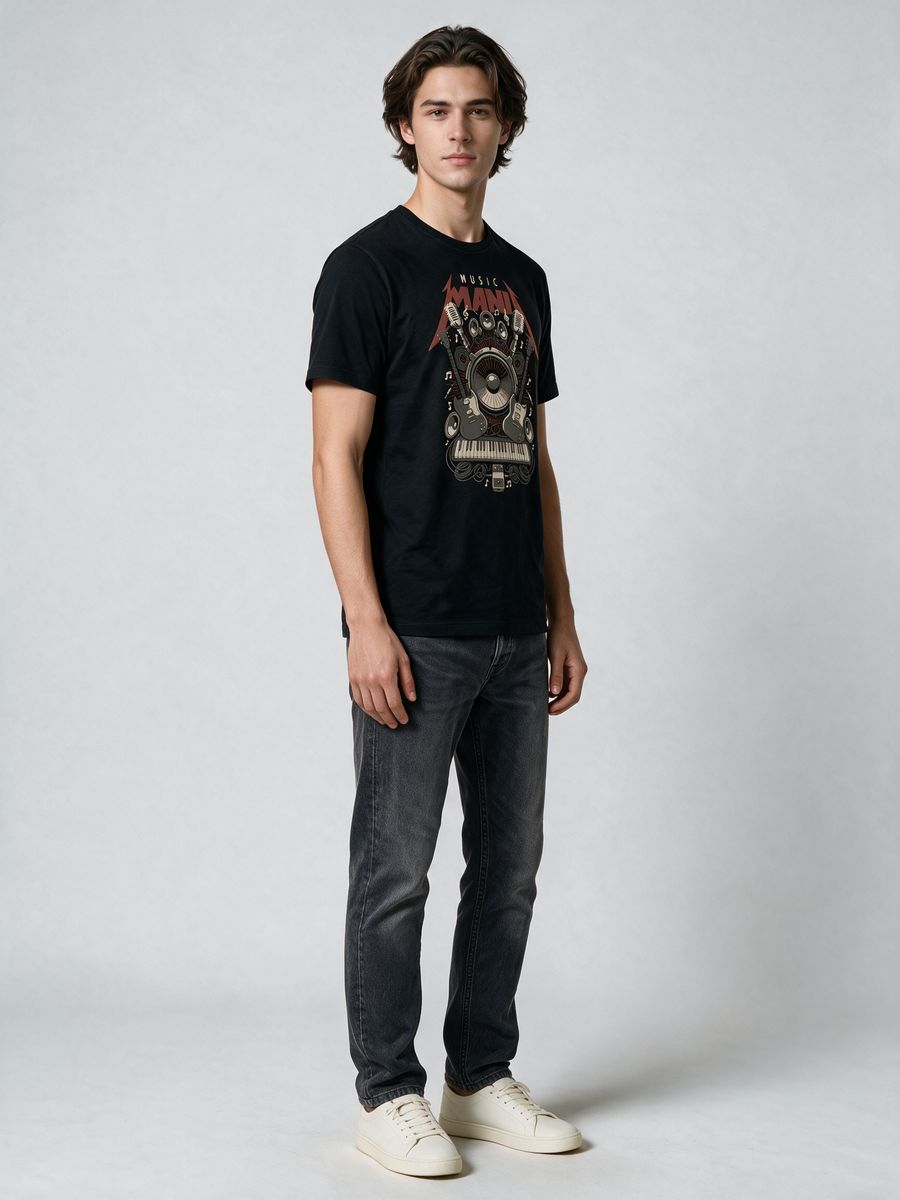 Music Mania T-Shirt For Men - Half Sleeve - alternate view 4