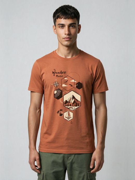 Wander More T-Shirt For Men - Half Sleeve
