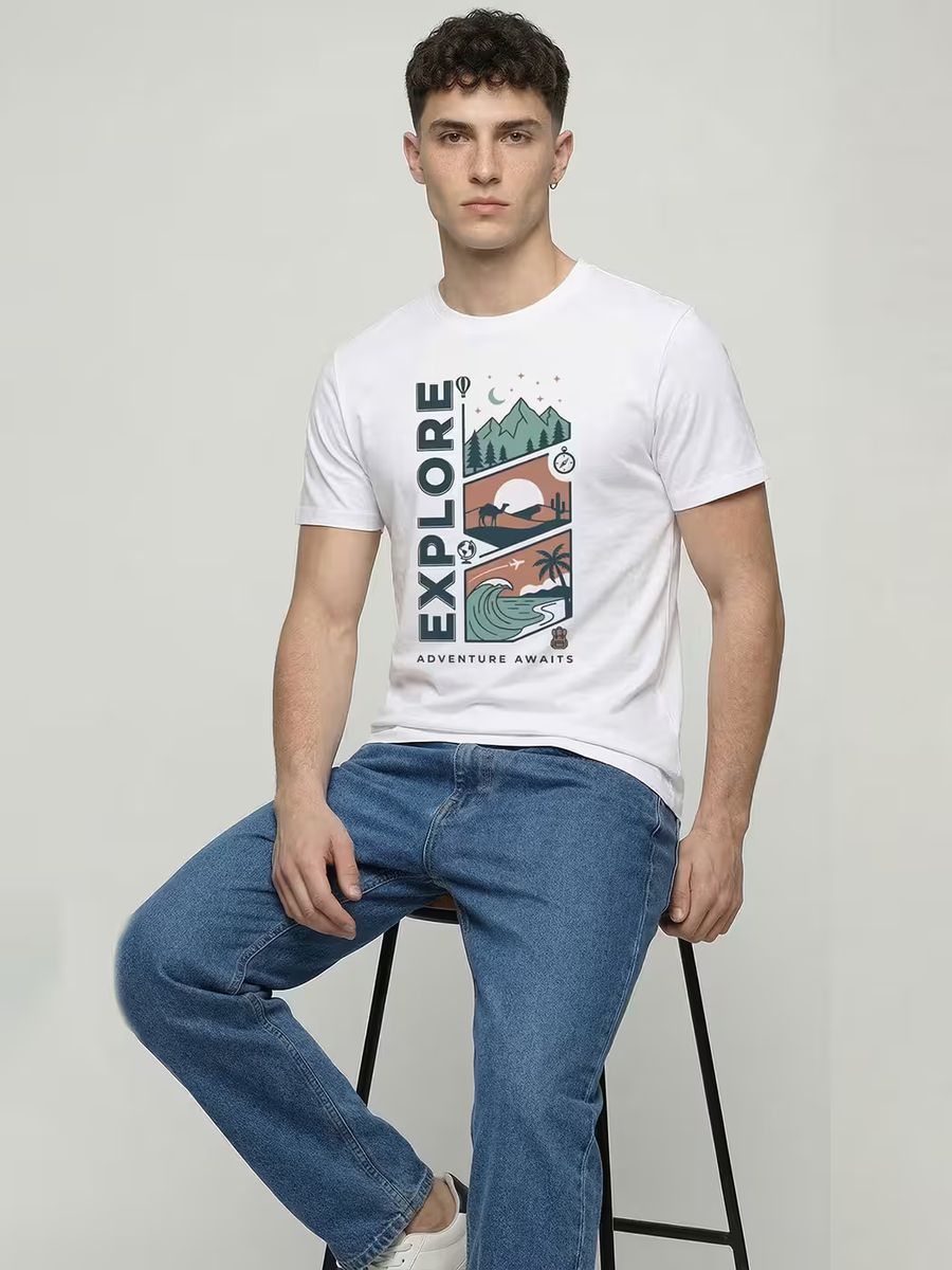 Adventure Awaits Explorer T-Shirt For Men - Half Sleeve - alternate view 5