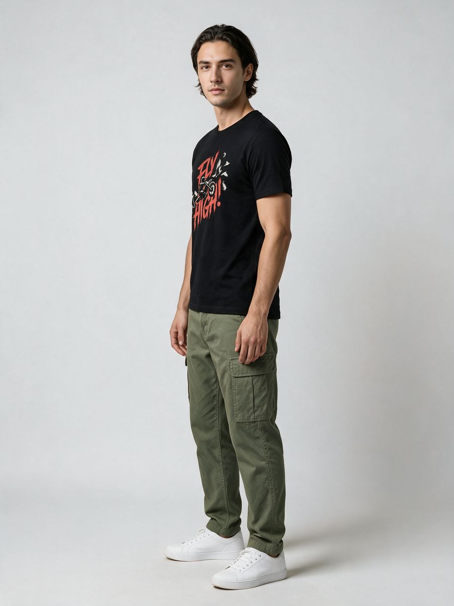 Fly High Bike T-Shirt For Men - Half Sleeve - alternate view 4