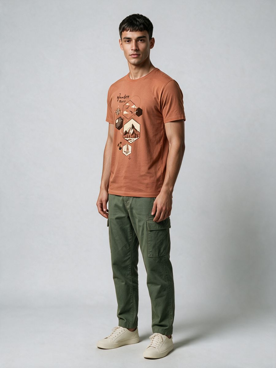 Wander More T-Shirt For Men - Half Sleeve - alternate view 4