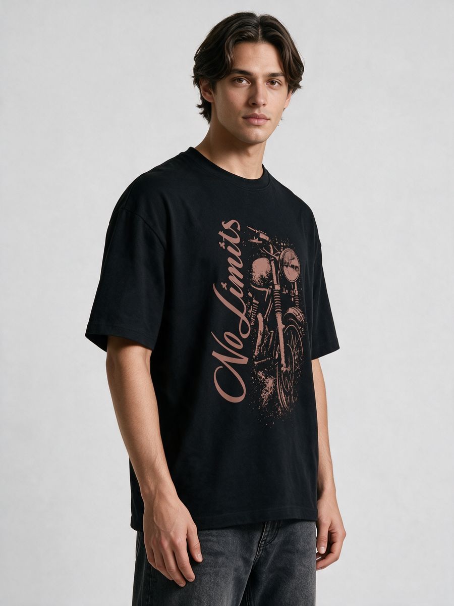 No Limits Bike Streetwear Oversized T-Shirt - alternate view 4