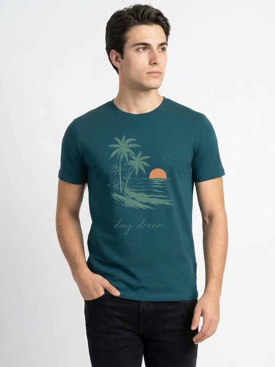 Day Dream Graphic Printed T-Shirt For Men - Half Sleeve