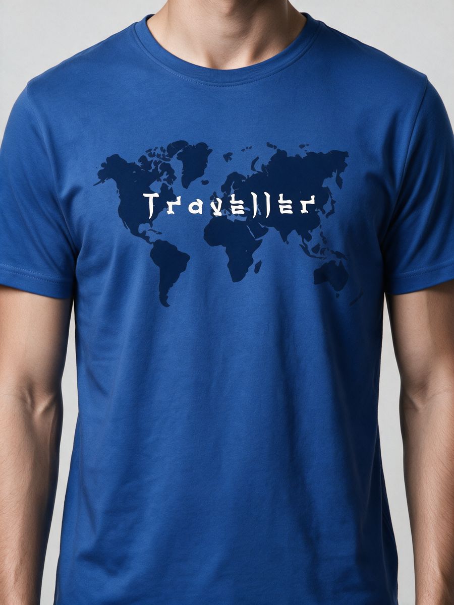 Traveller World T-Shirt For Men - Half Sleeve - alternate view 5