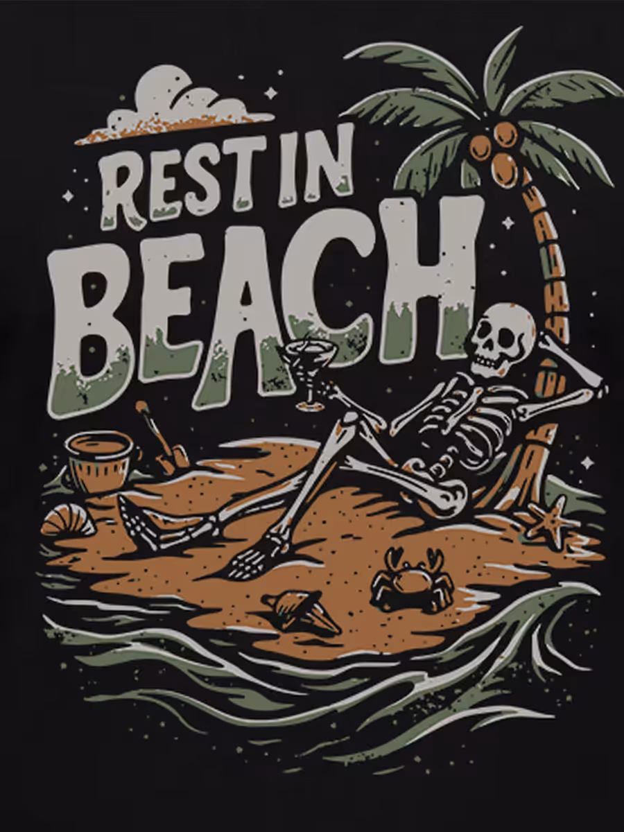 Rest in Beach T-Shirt For Men - Half Sleeve 2