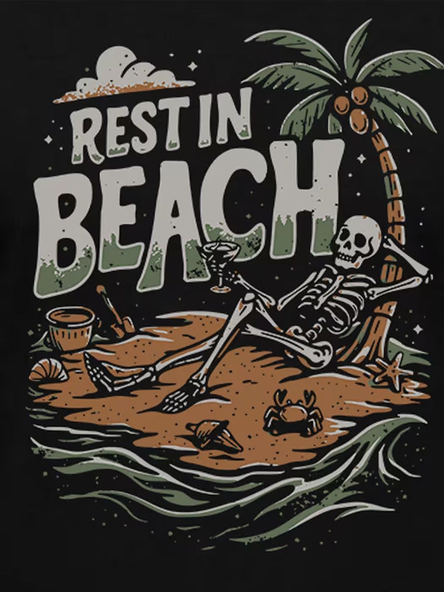 Rest in Beach T-Shirt For Men - Half Sleeve - alternate view 2