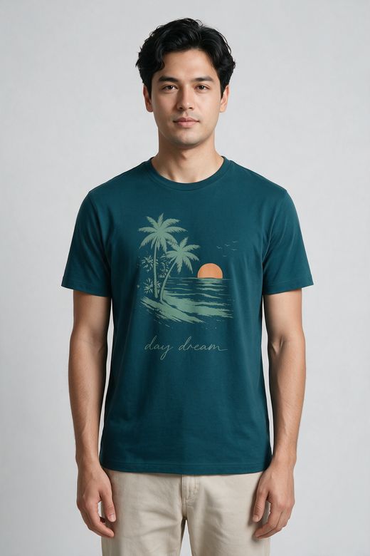 Day Dream Graphic Printed T-Shirt For Men - Half Sleeve