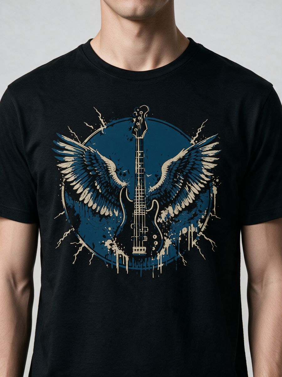 Wings Of Music T-Shirt For Men - Half Sleeve - alternate view 5