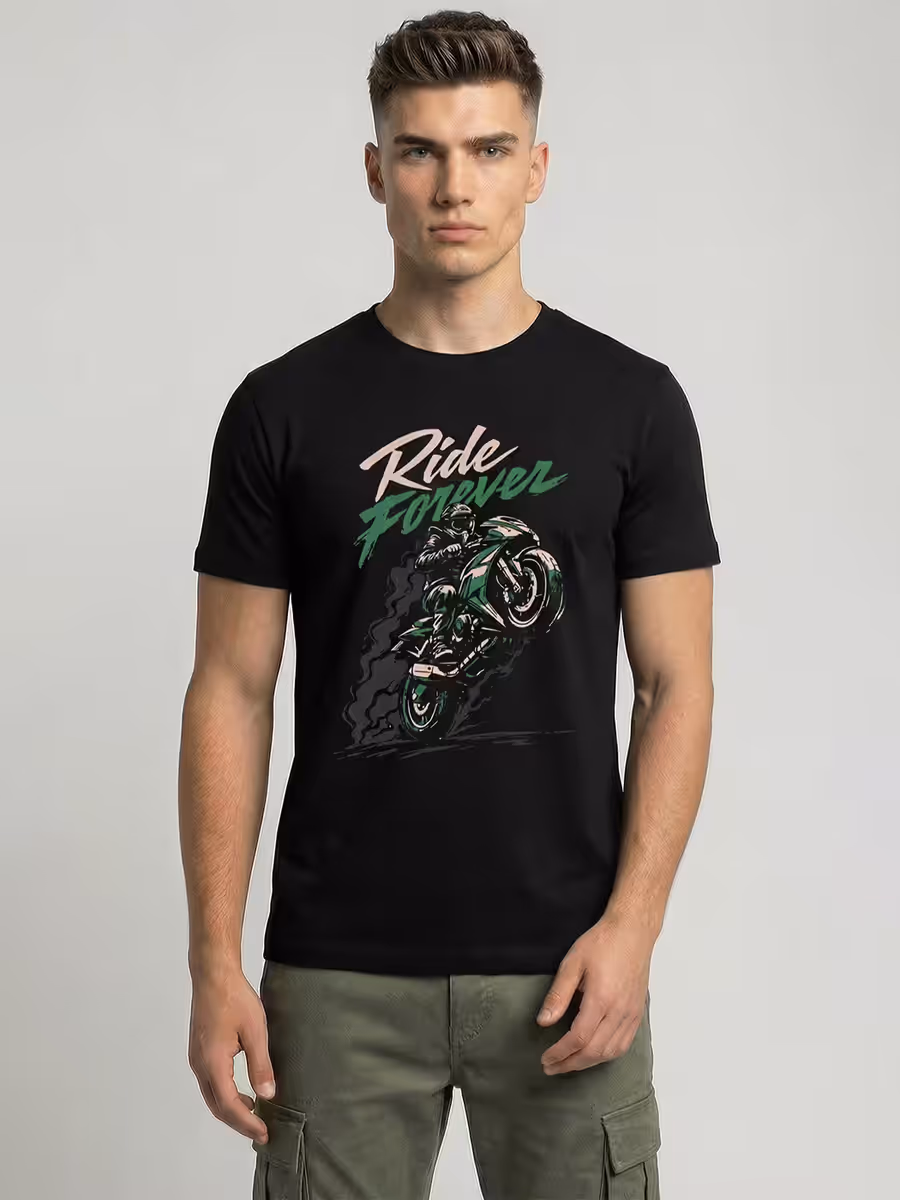 Ride Forever Bike T-Shirt For Men - Half Sleeve