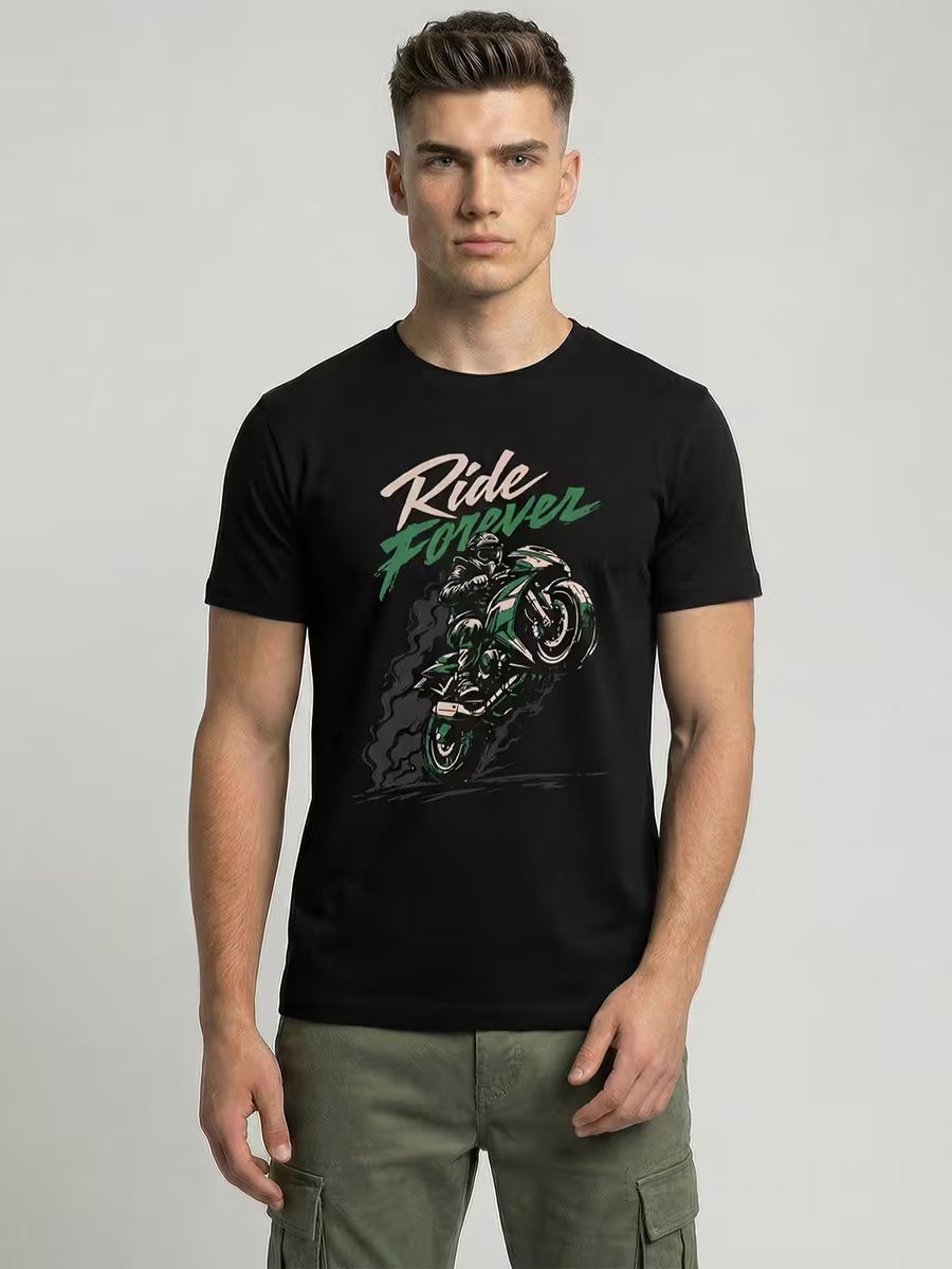 Ride Forever Bike T-Shirt For Men - Half Sleeve