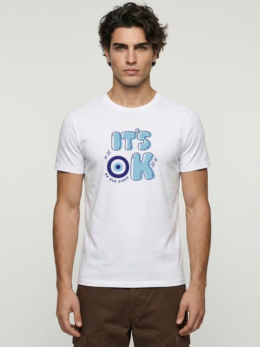 No Bad Vibes T-Shirt For Men - Half Sleeve