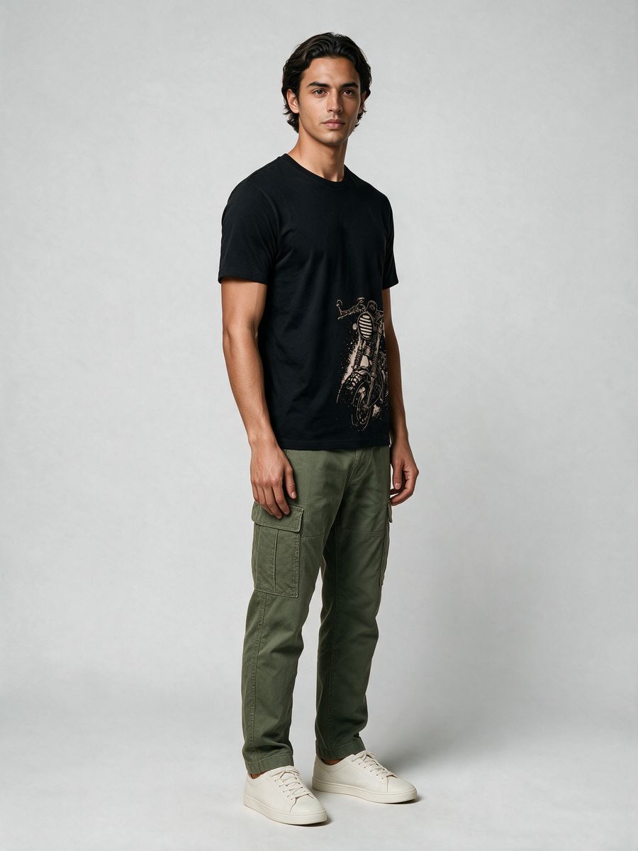 Classic Motorcycle T-Shirt For Men - Half Sleeve - alternate view 4