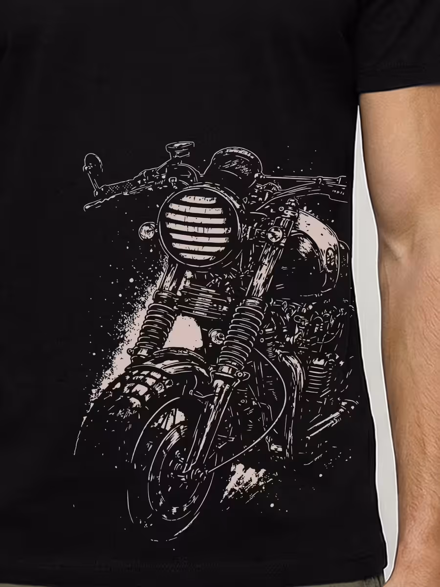 Classic Motorcycle T-Shirt For Men - Half Sleeve 2