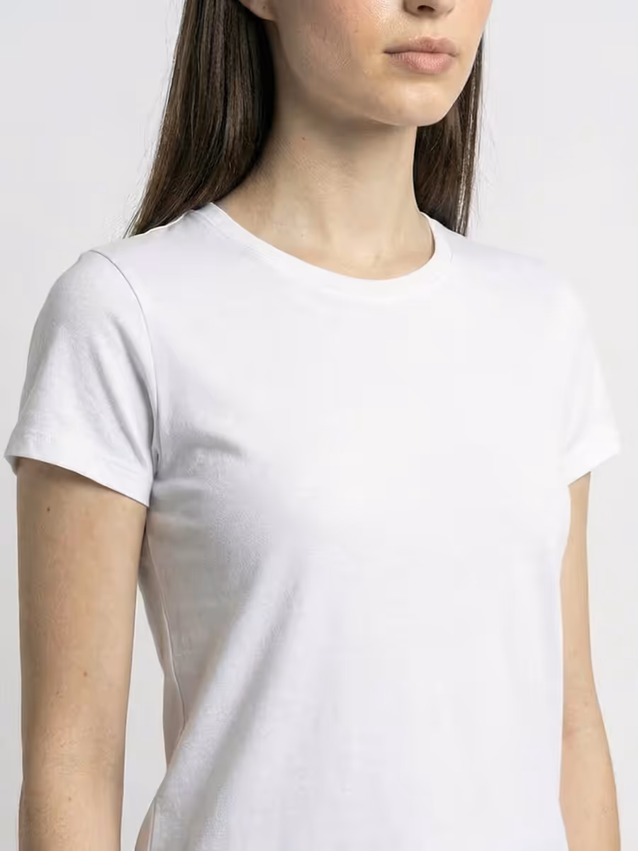Women's Plain White Half Sleeve Round Neck T-Shirt 6