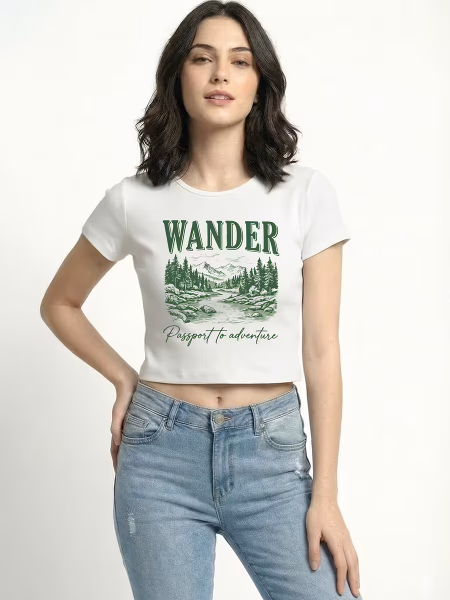 Wander - Passport To Adventure Women Crop Top T-Shirt
