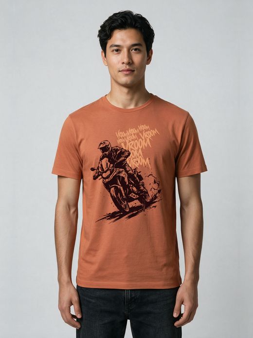 Full Throttle Bike T-Shirt For Men - Half Sleeve