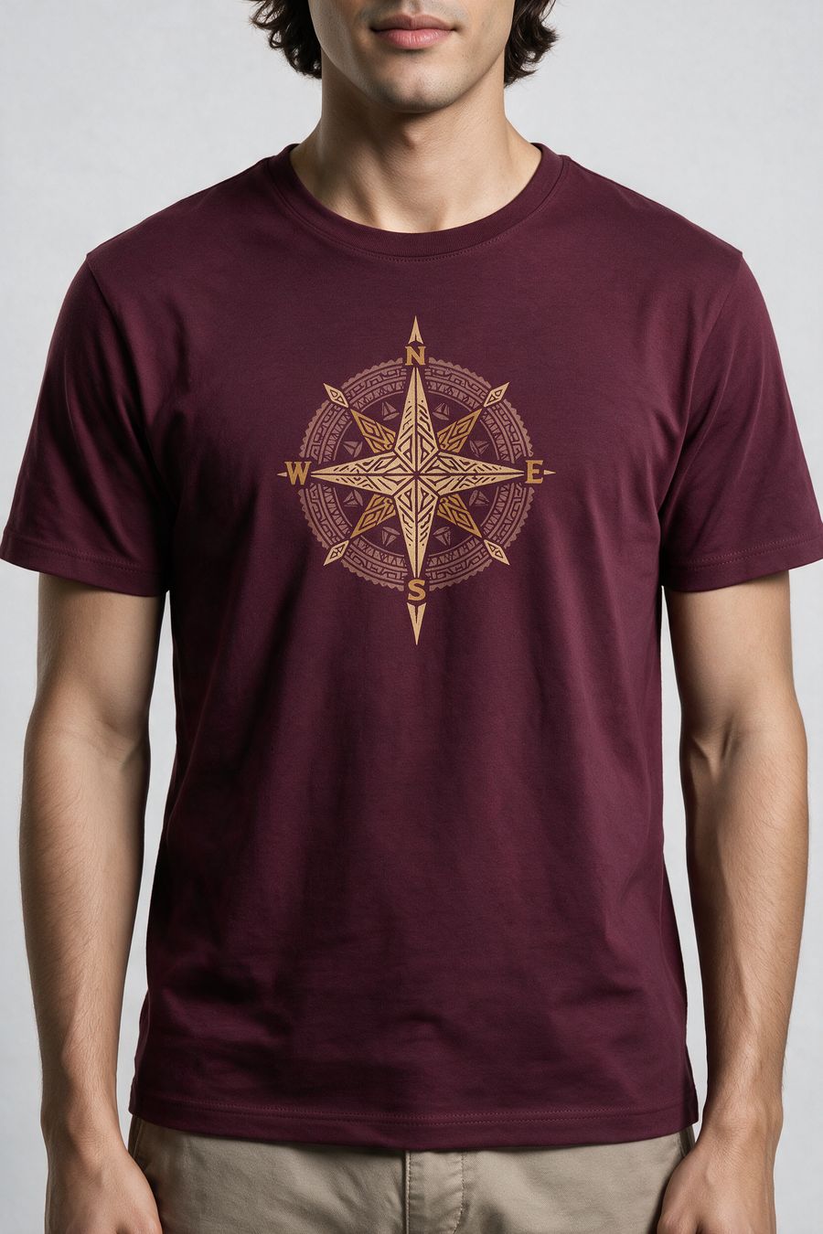 Compass Graphic Printed T-Shirt For Men - Half Sleeve - alternate view 5