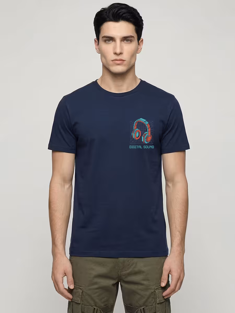 Digital Sound T-Shirt For Men - Half Sleeve