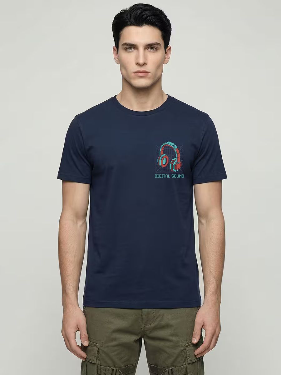 Digital Sound T-Shirt For Men - Half Sleeve