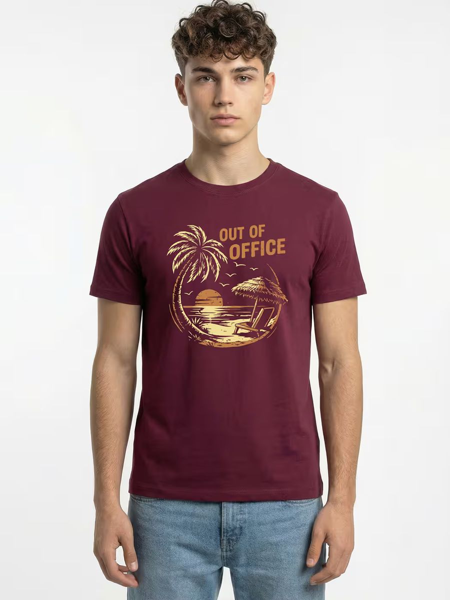 Out Of Office T-Shirt For Men - Half Sleeve