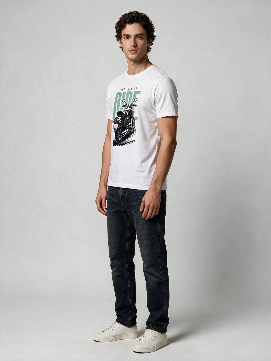 One Life To Ride T-Shirt For Men - Half Sleeve - alternate view 4