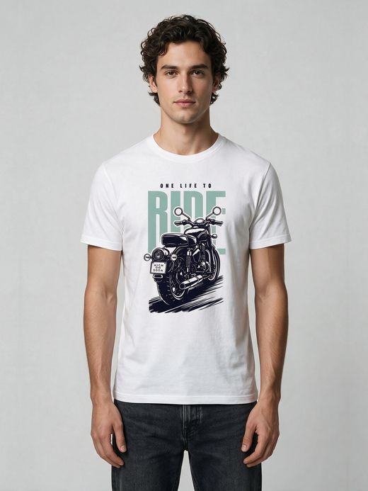 One Life To Ride T-Shirt For Men - Half Sleeve