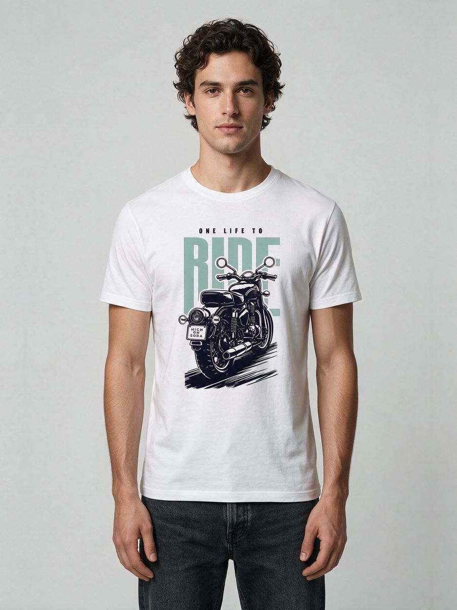 One Life To Ride T-Shirt For Men - Half Sleeve