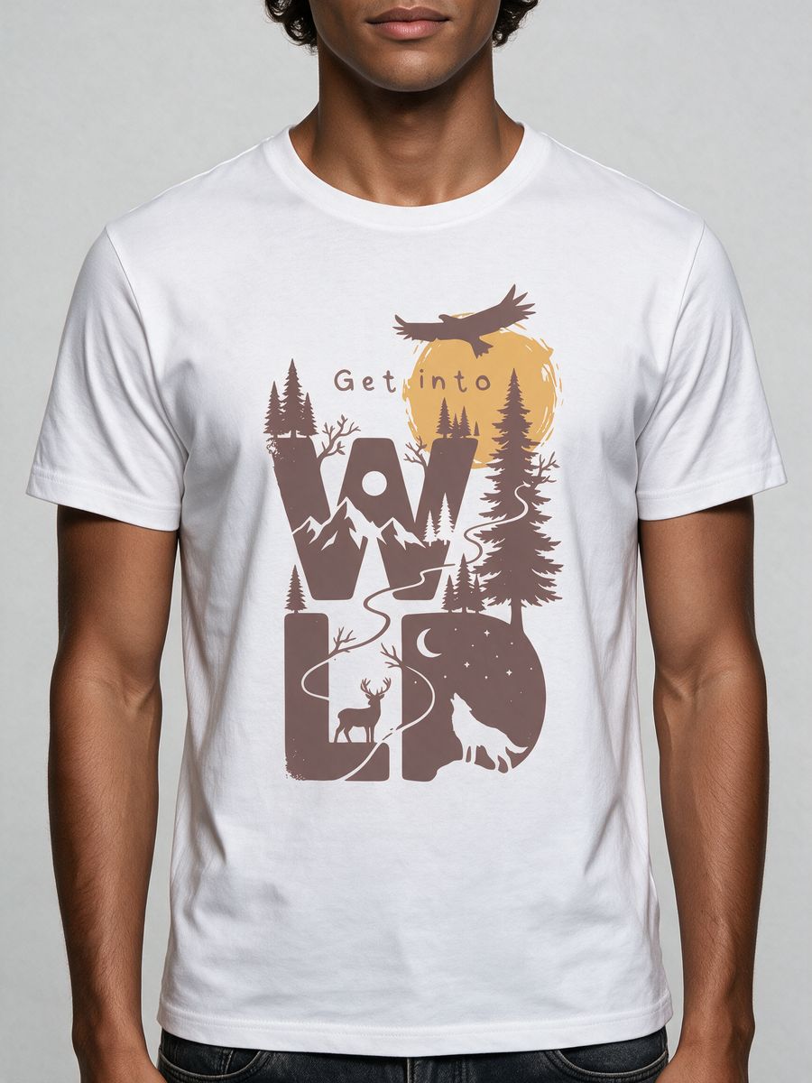Get Into Wild T-Shirt For Men - Half Sleeve - alternate view 5