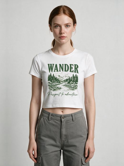 Wander - Passport To Adventure Women Crop Top T-Shirt