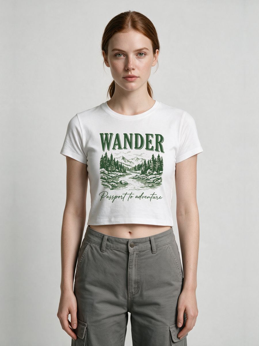 Wander - Passport To Adventure Women Crop Top T-Shirt