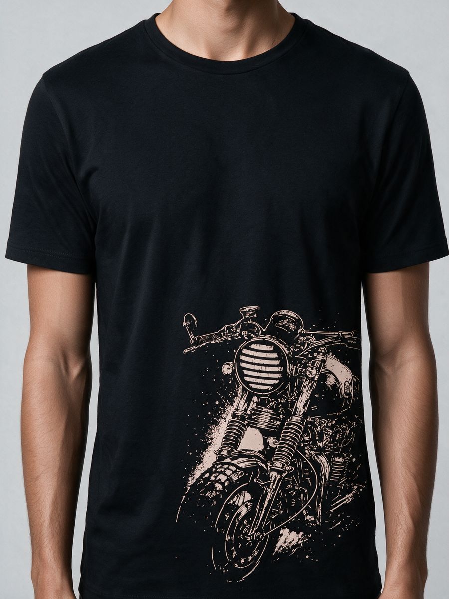 Classic Motorcycle T-Shirt For Men - Half Sleeve - alternate view 5