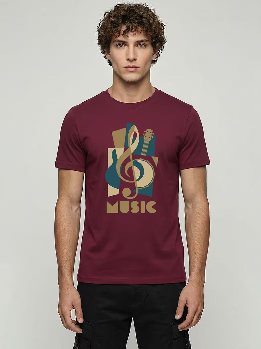 Music Treble T-Shirt For Men - Half Sleeve