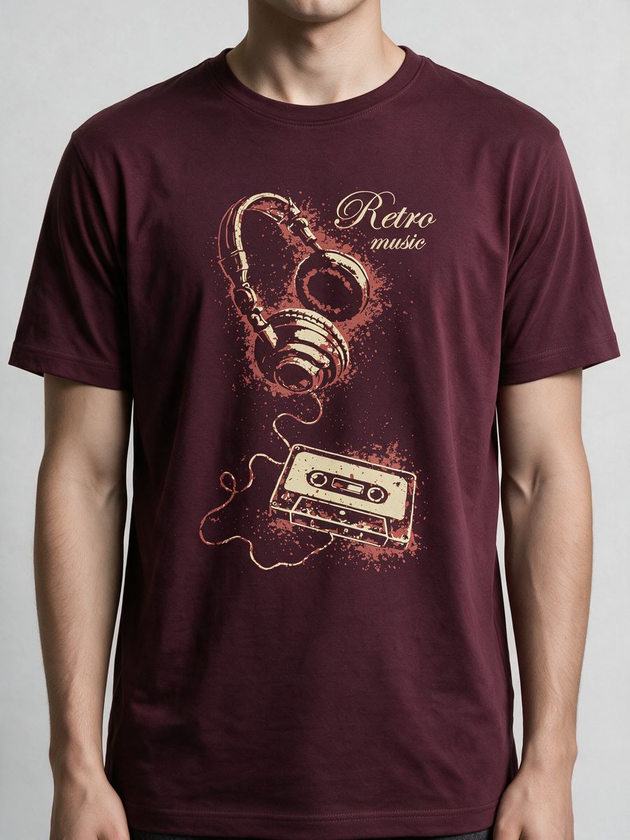 Retro Music T-Shirt For Men - Half Sleeve - alternate view 5