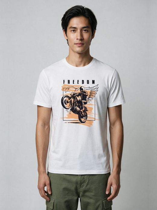 Freedom Ride T-Shirt For Men - Half Sleeve