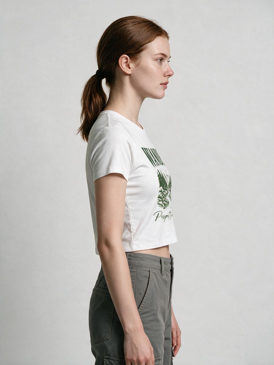 Wander - Passport To Adventure Women Crop Top T-Shirt - alternate view 3