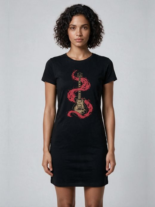 Guitar Graphic Printed Dress For Women