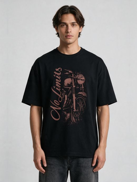 No Limits Bike Streetwear Oversized T-Shirt