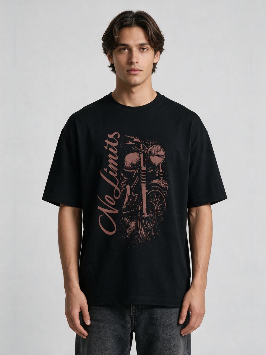 No Limits Bike Streetwear Oversized T-Shirt