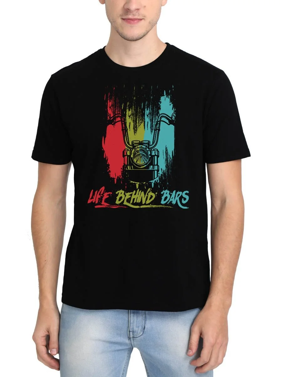 Life Behind Bars Black Bike T-Shirt - Image 2