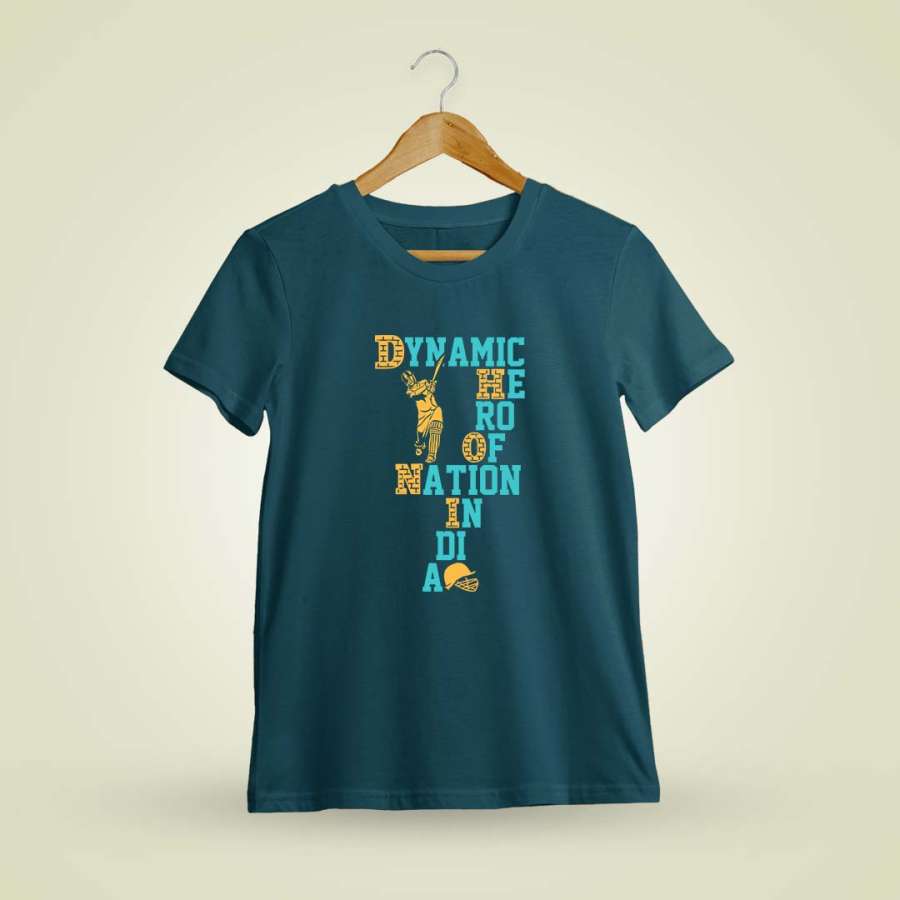 Dynamic Hero Of Nation Dhoni T-Shirt