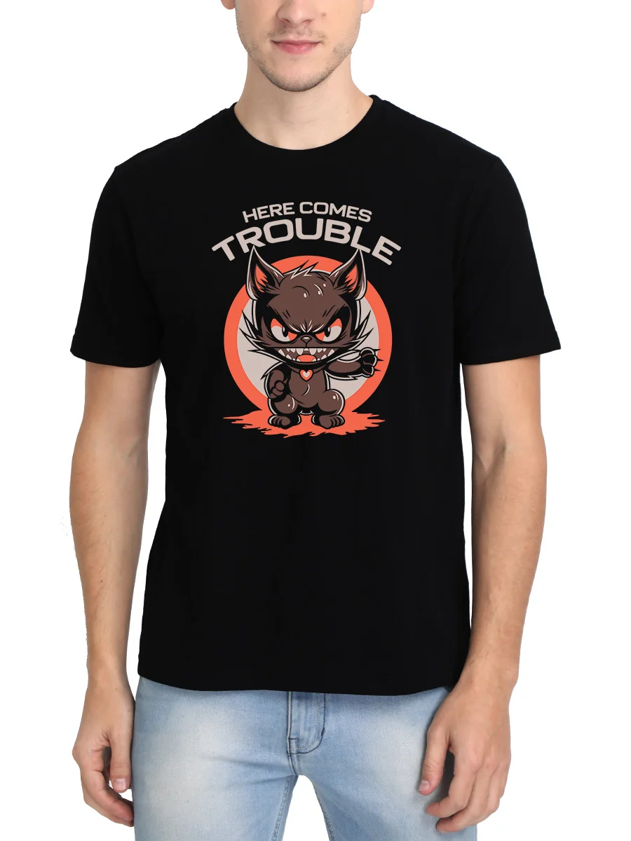 Here Comes Trouble Funny T-Shirt - Image 2