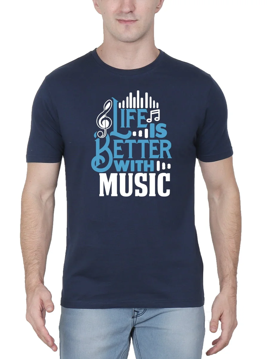 Life Is Better With Music Quotes T-Shirt - Image 2