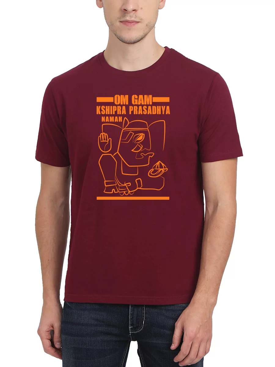 Om Gam Kshipra Prasadhya Namah Ganesh T-Shirt - Image 2