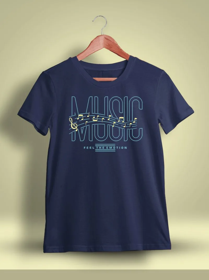 Music Feel The Emotion T-Shirt For Men - Half Sleeve