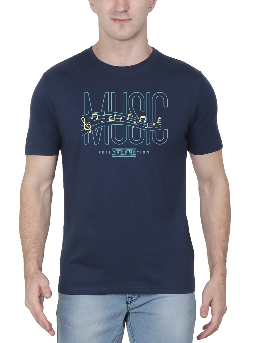 Music Feel The Emotion T-Shirt For Men - Half Sleeve - Image 2